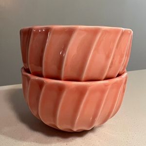 Anthropologie Swirled Peach Latte Bowl